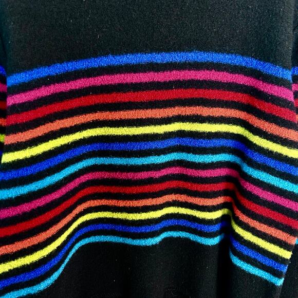 Requirements sweater jacket XL extra large rainbow cardigan black stripe serape - Picture 8 of 11